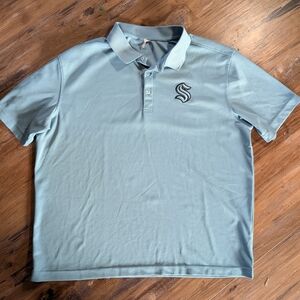 Seattle Kraken With Modelo Light Blue Polo Shirt Size XL